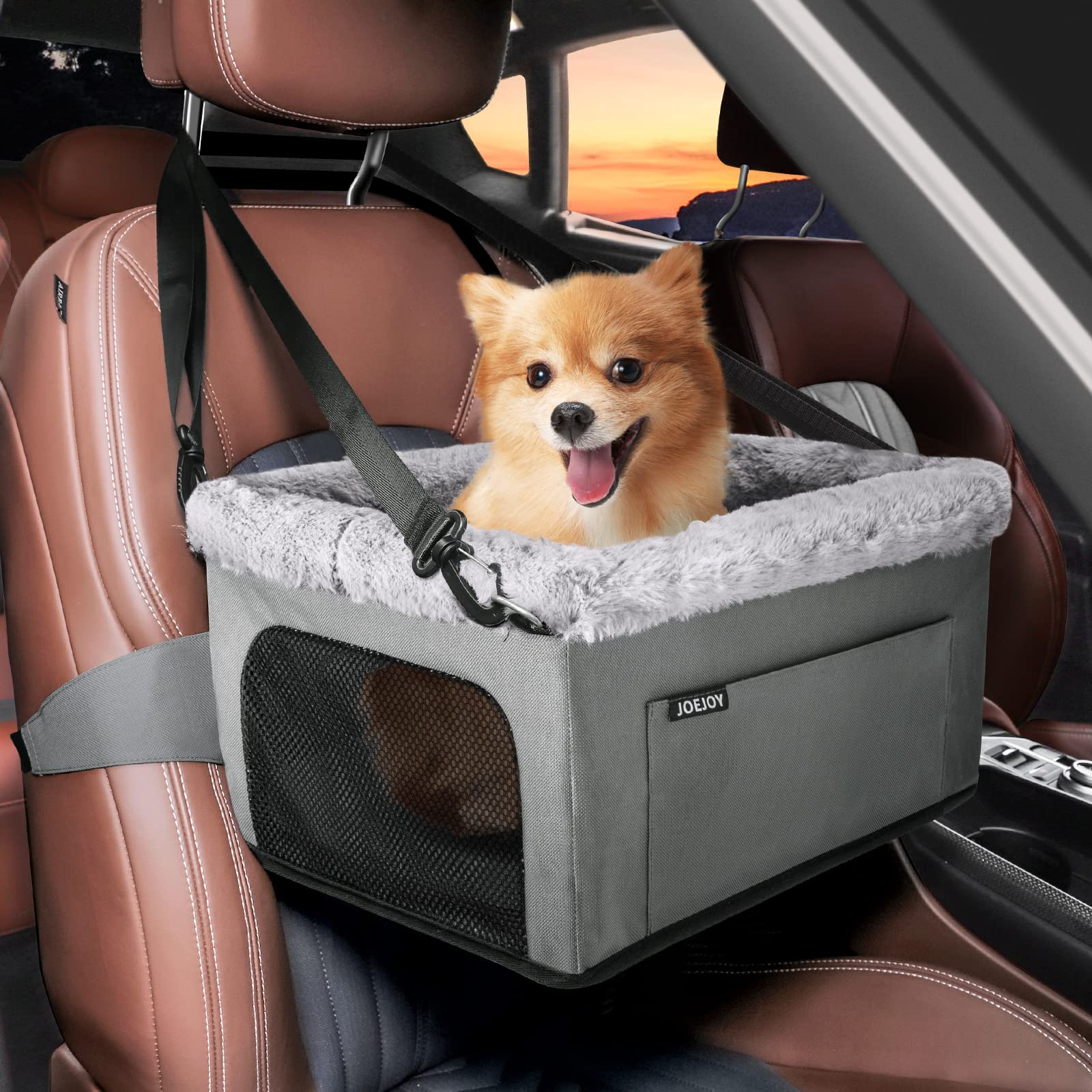 JOEJOY Deluxe booster seat with metal frame for sturdy travel support.