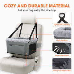 JOEJOY booster seat with clip-on safety leash for secure trips.