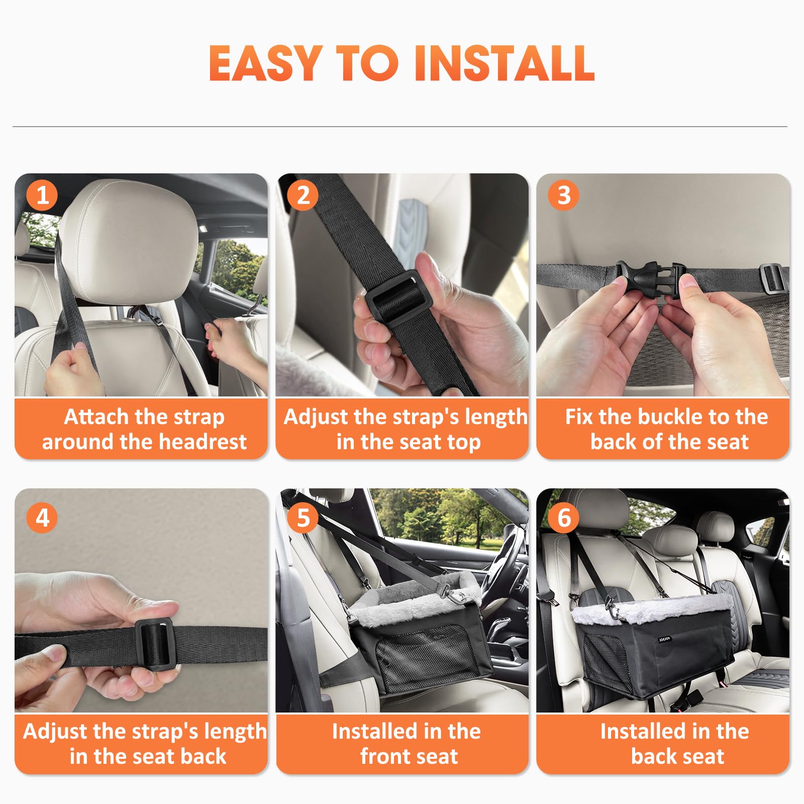 JOEJOY booster seat features convenient storage pockets for travel essentials.