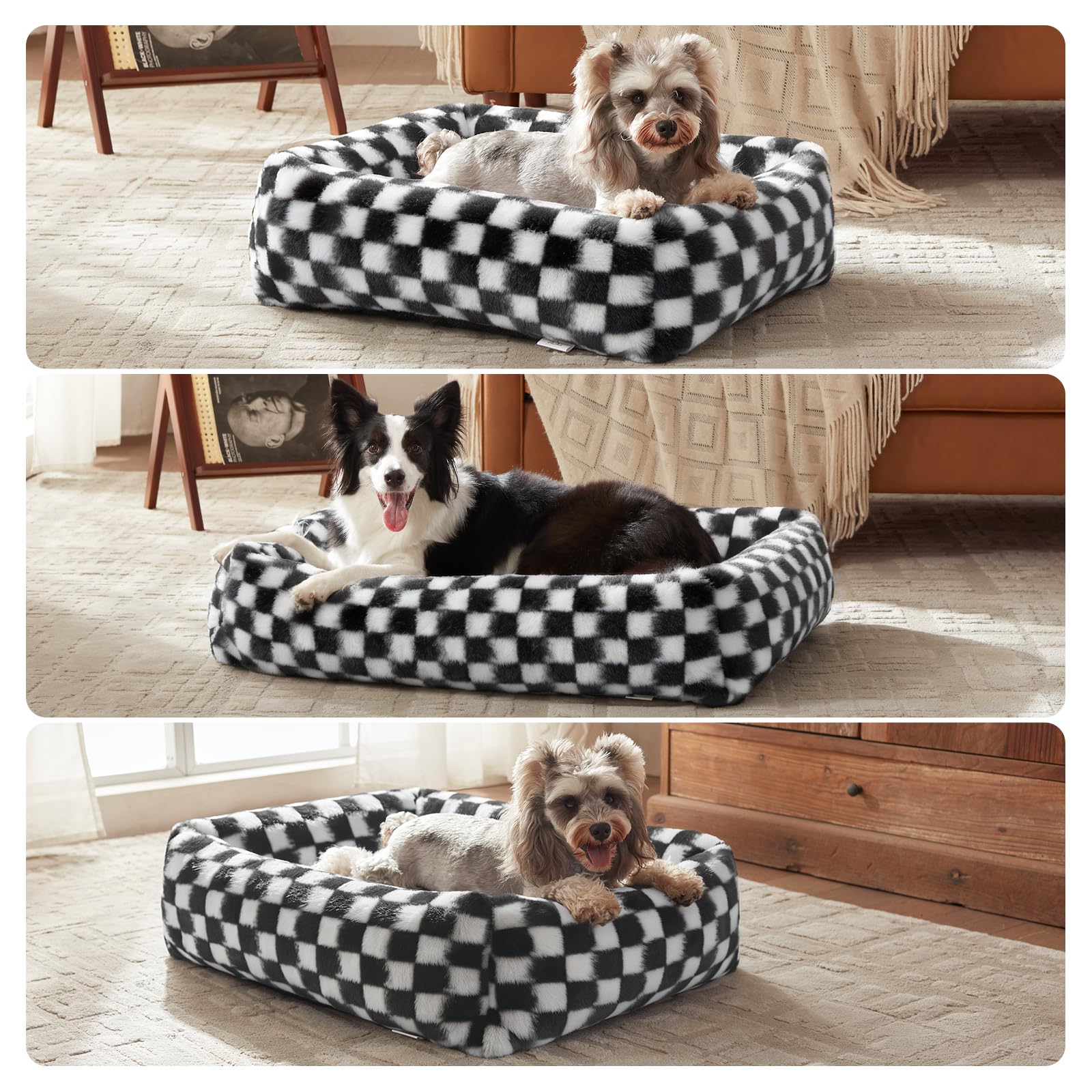 JOEJOY dog bed measures 30x24x8 inches for medium dogs.