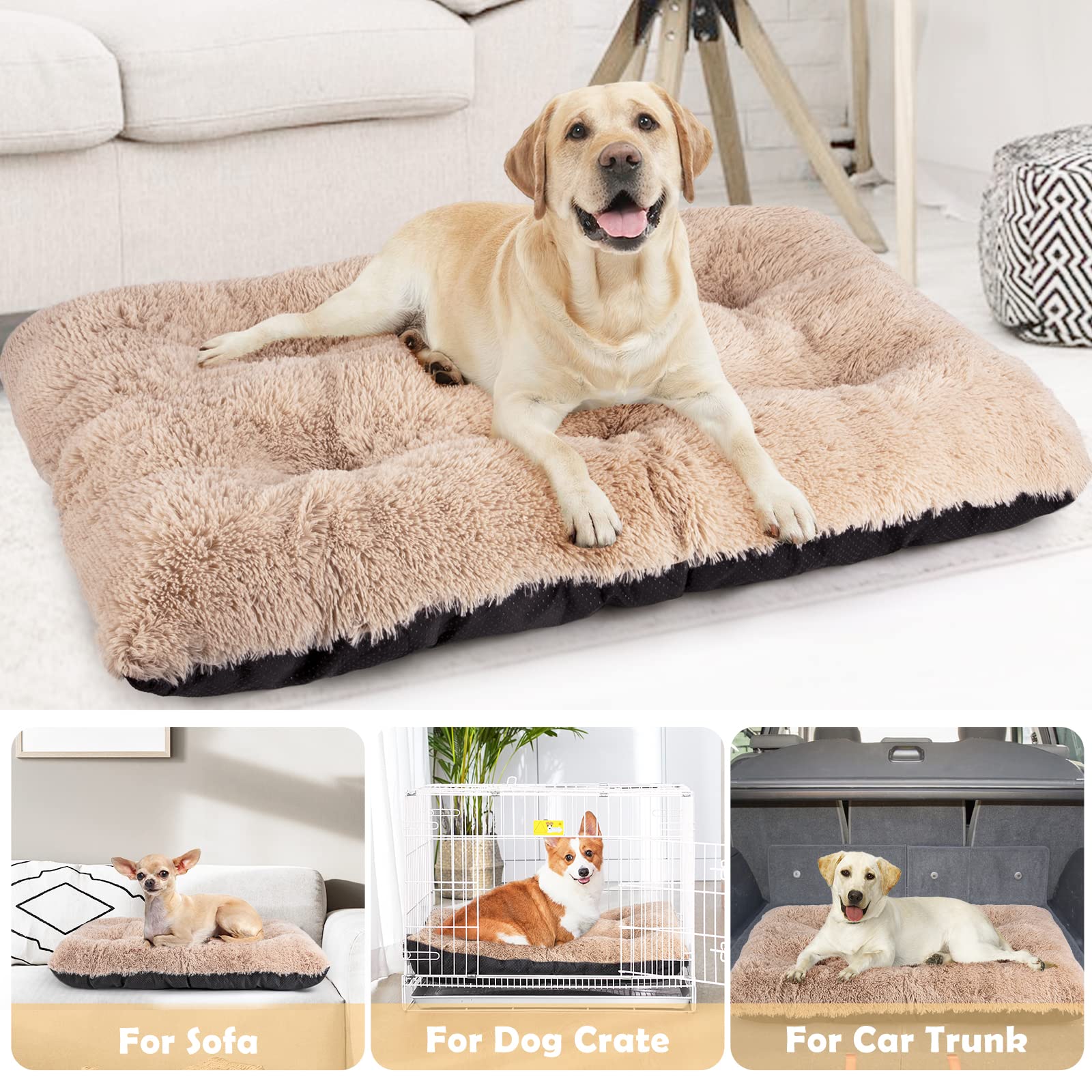 JOEJOY dog bed in crate setup demonstrates versatility and ease.