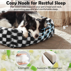 JOEJOY dog bed detachable washable cover with zipper for easy cleaning.