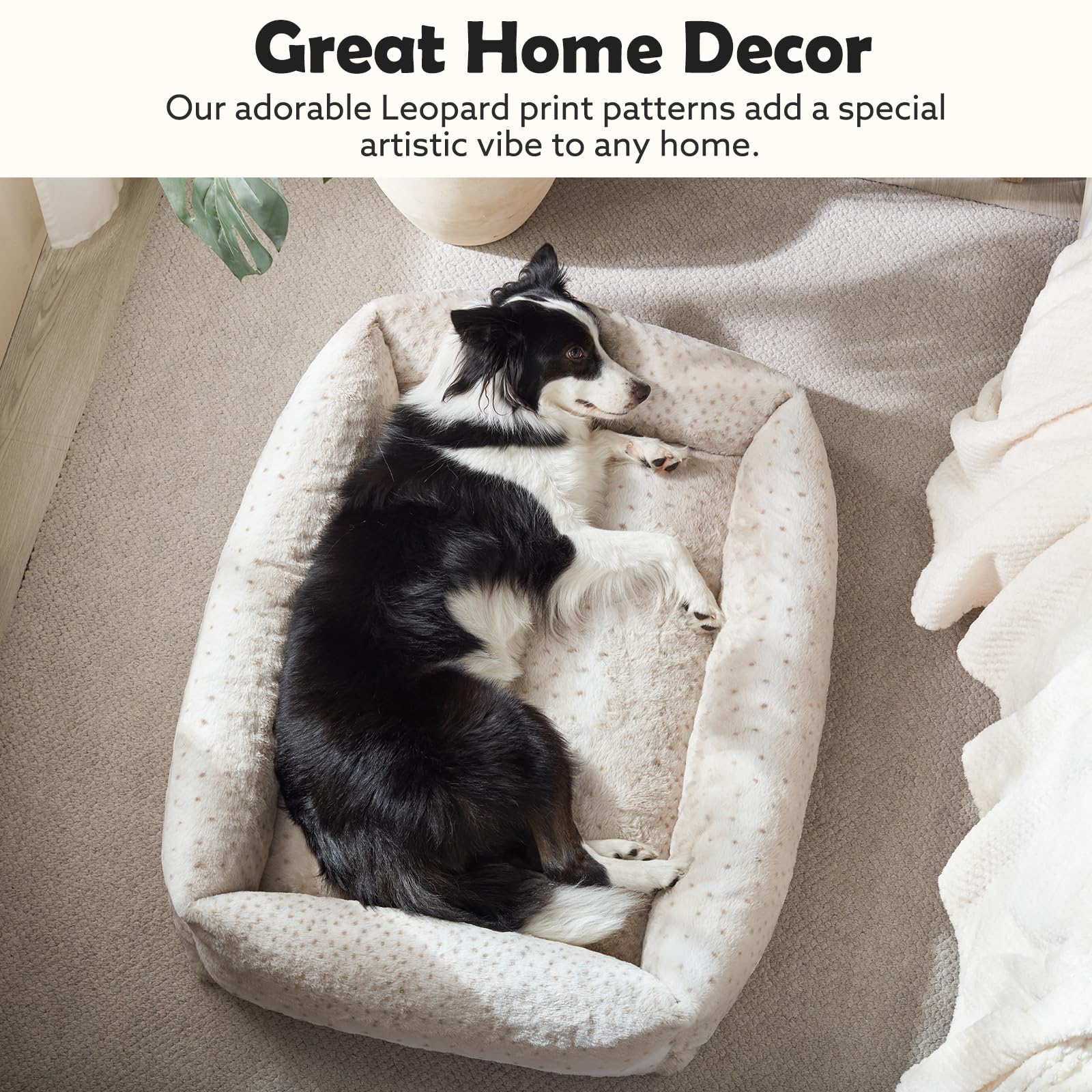 JOEJOY dog bed foam and polyfill provide gentle pressure relief and stable support