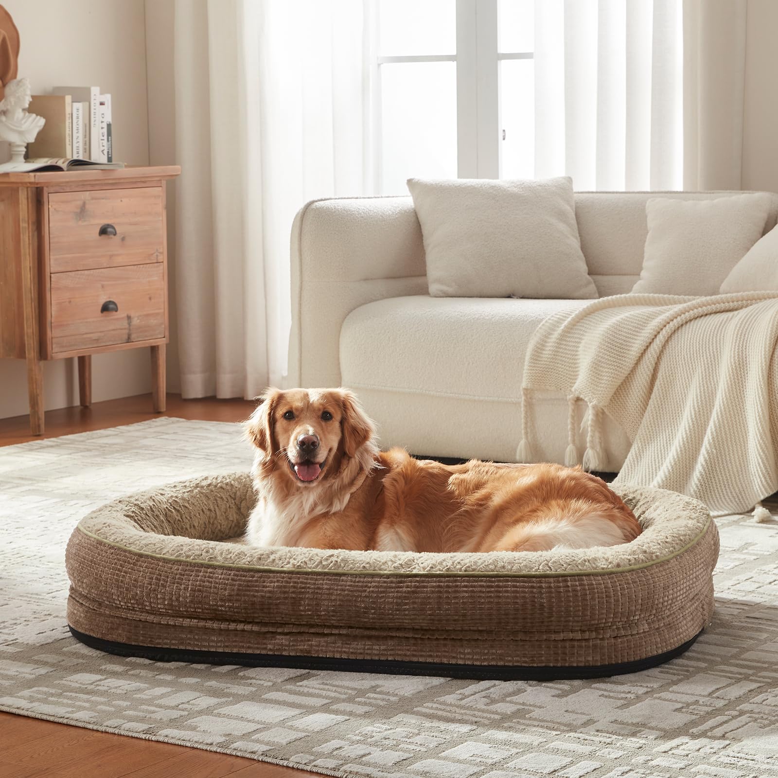 JOEJOY large 42x32 inch bed ideal for big breeds up to 90 lbs