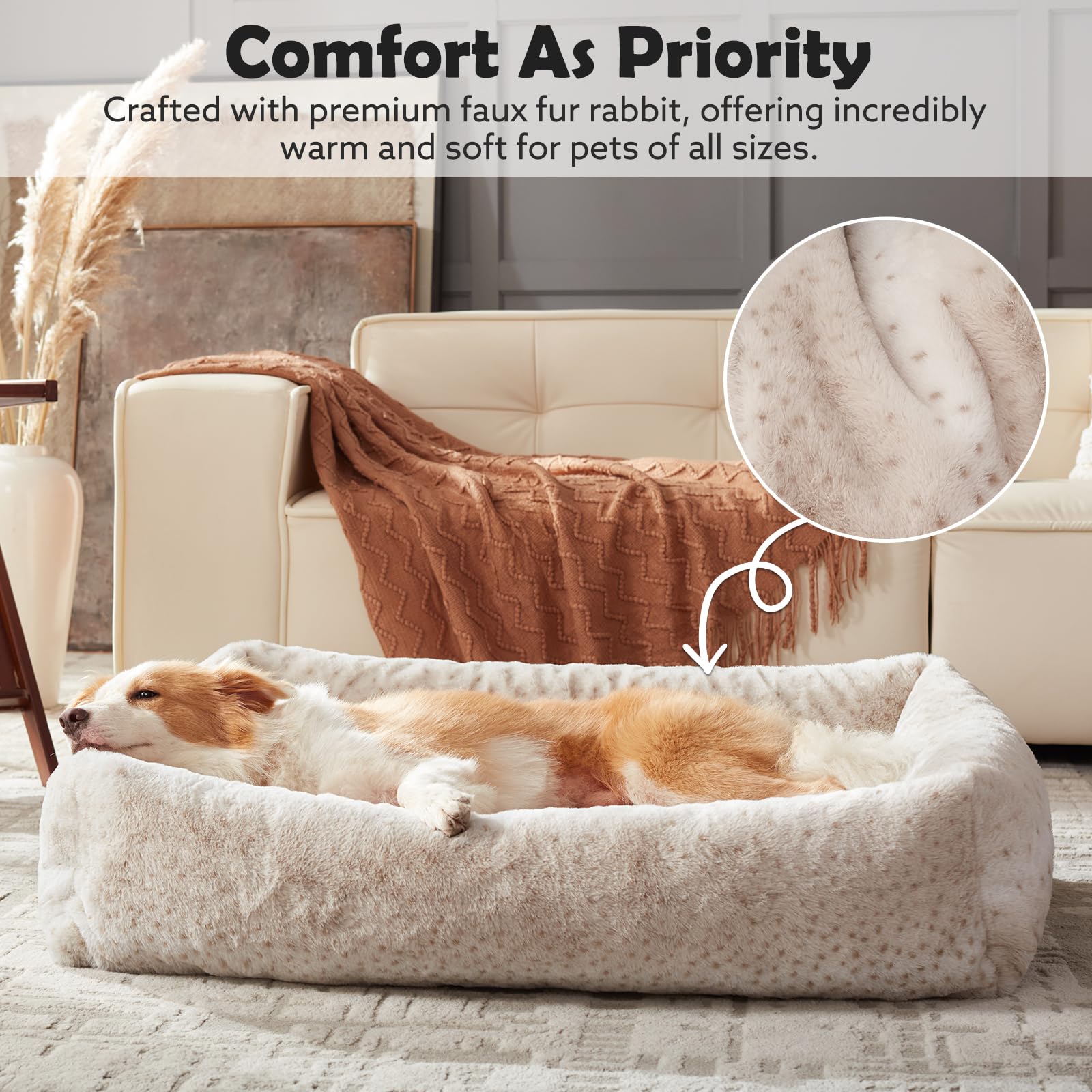 JOEJOY dog bed medium size 30x24x8 fits medium dogs up to 40 pounds