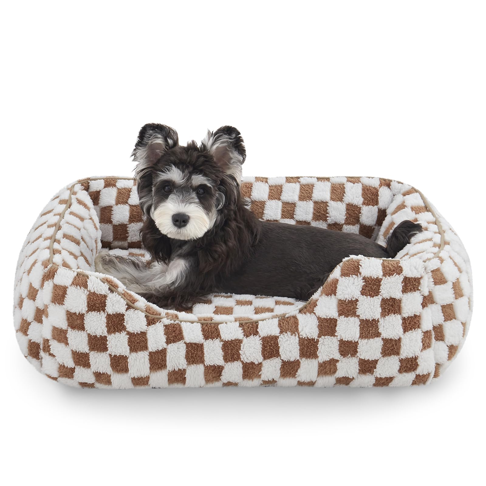 JOEJOY small dog bed in soft plush fabric provides warm, cozy naps.
