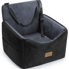 JOEJOY elevated view booster seat showing enhanced perspective for small dogs