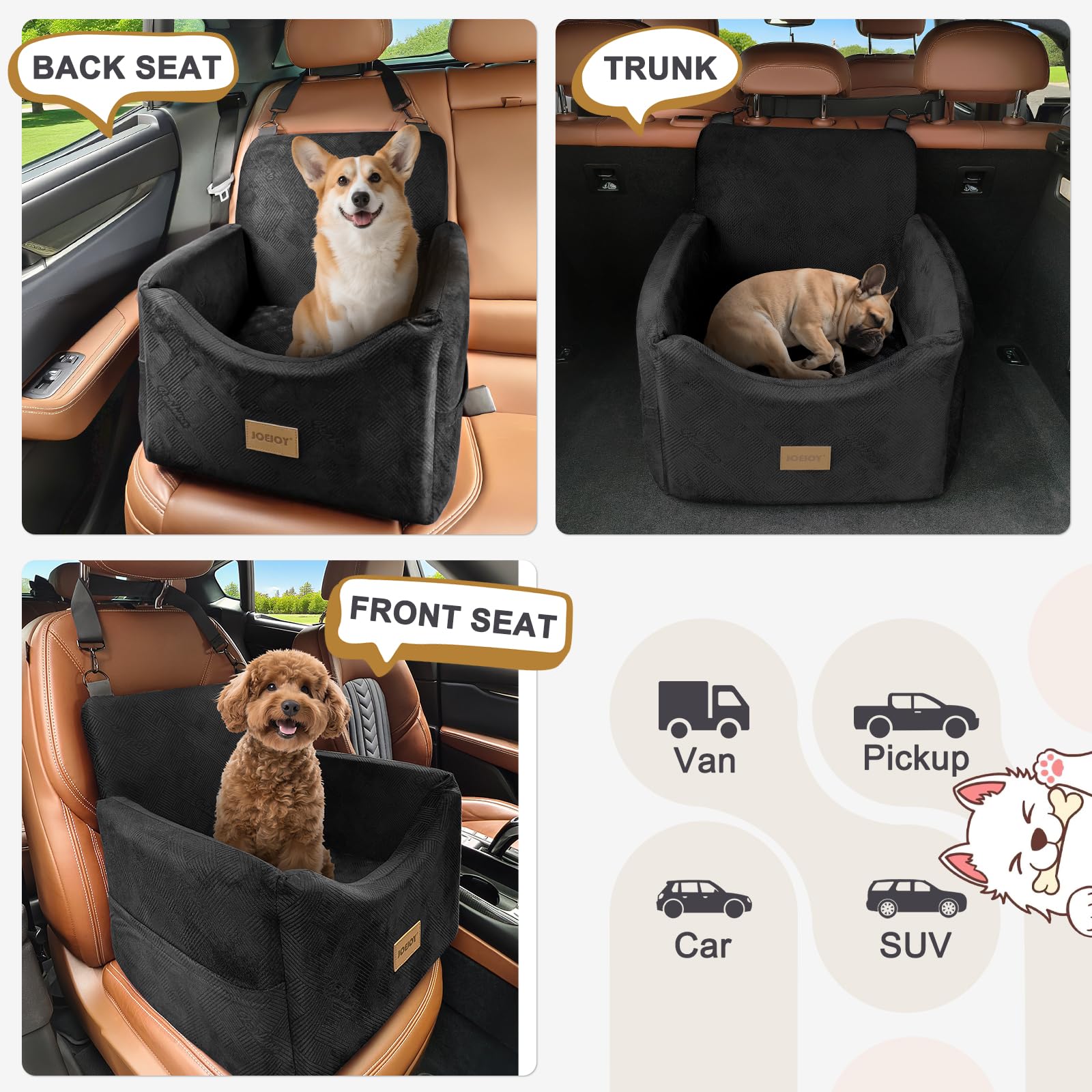 JOEJOY booster seat doubles as a cozy bed for travel and home use