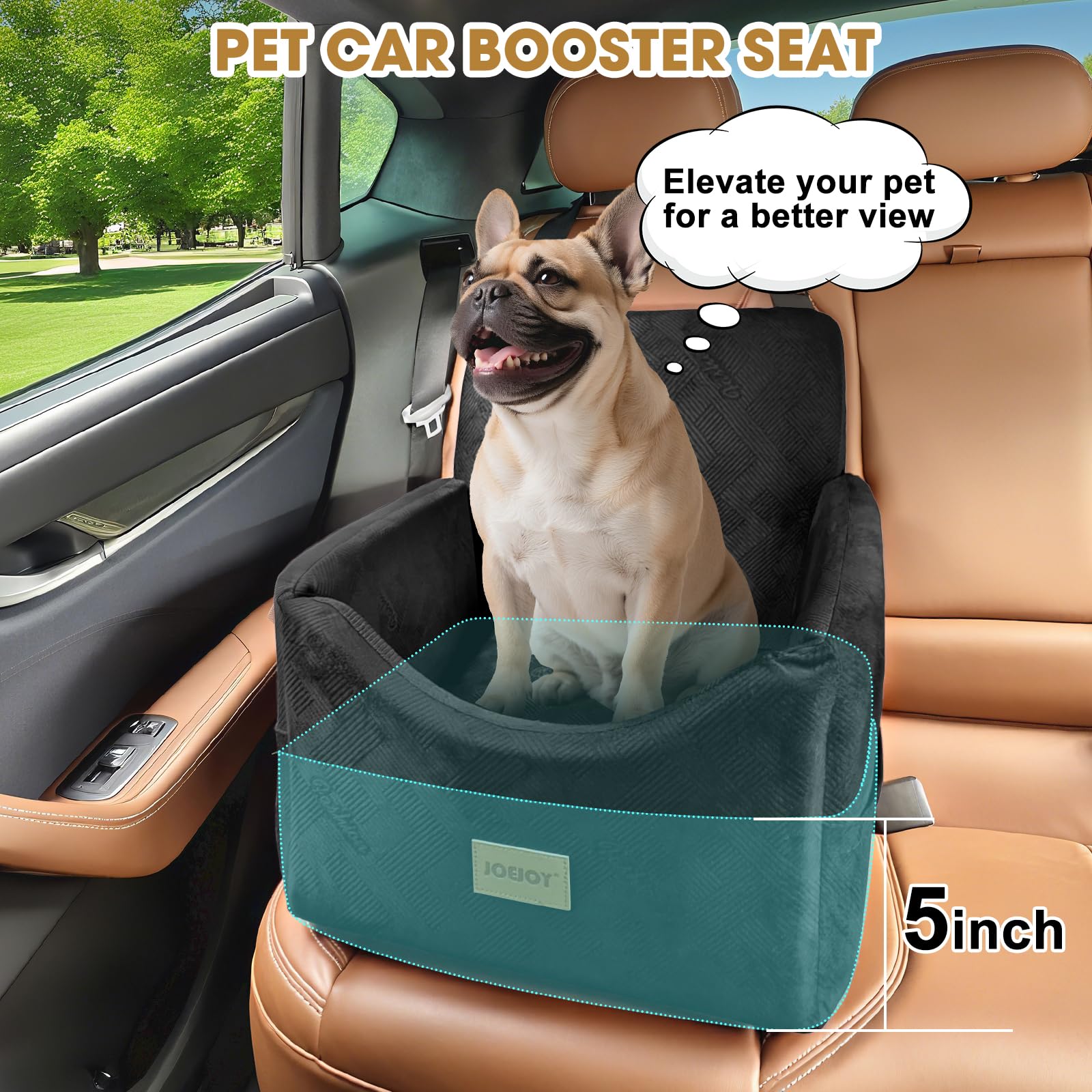 JOEJOY dog car seat safety belt secures harness and stabilizes the seat