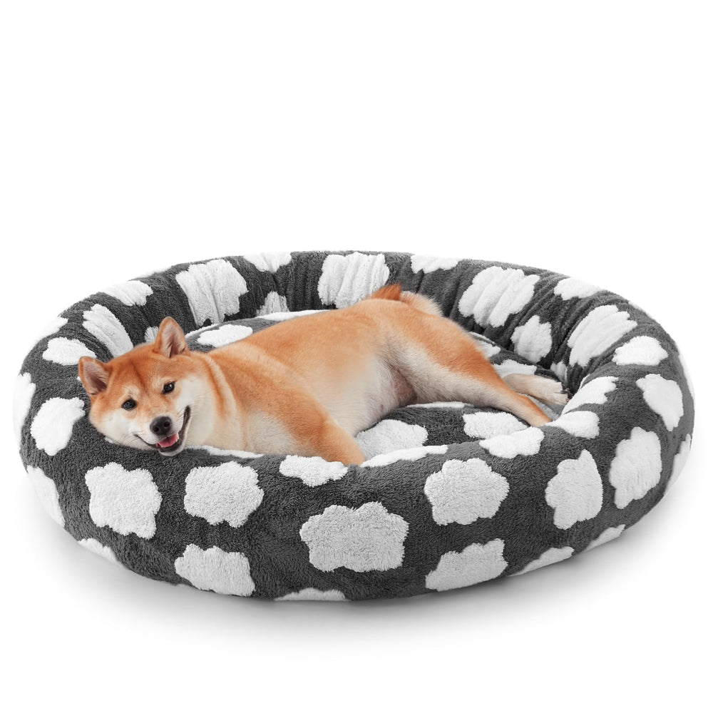 JoeJoy Donut Bed front view highlighting cozy round design for snuggly naps.