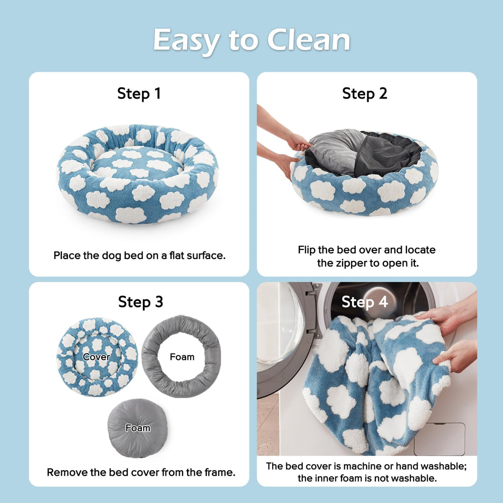 JOEJOY Donut Dog Bed anti-slip bottom keeps bed in place