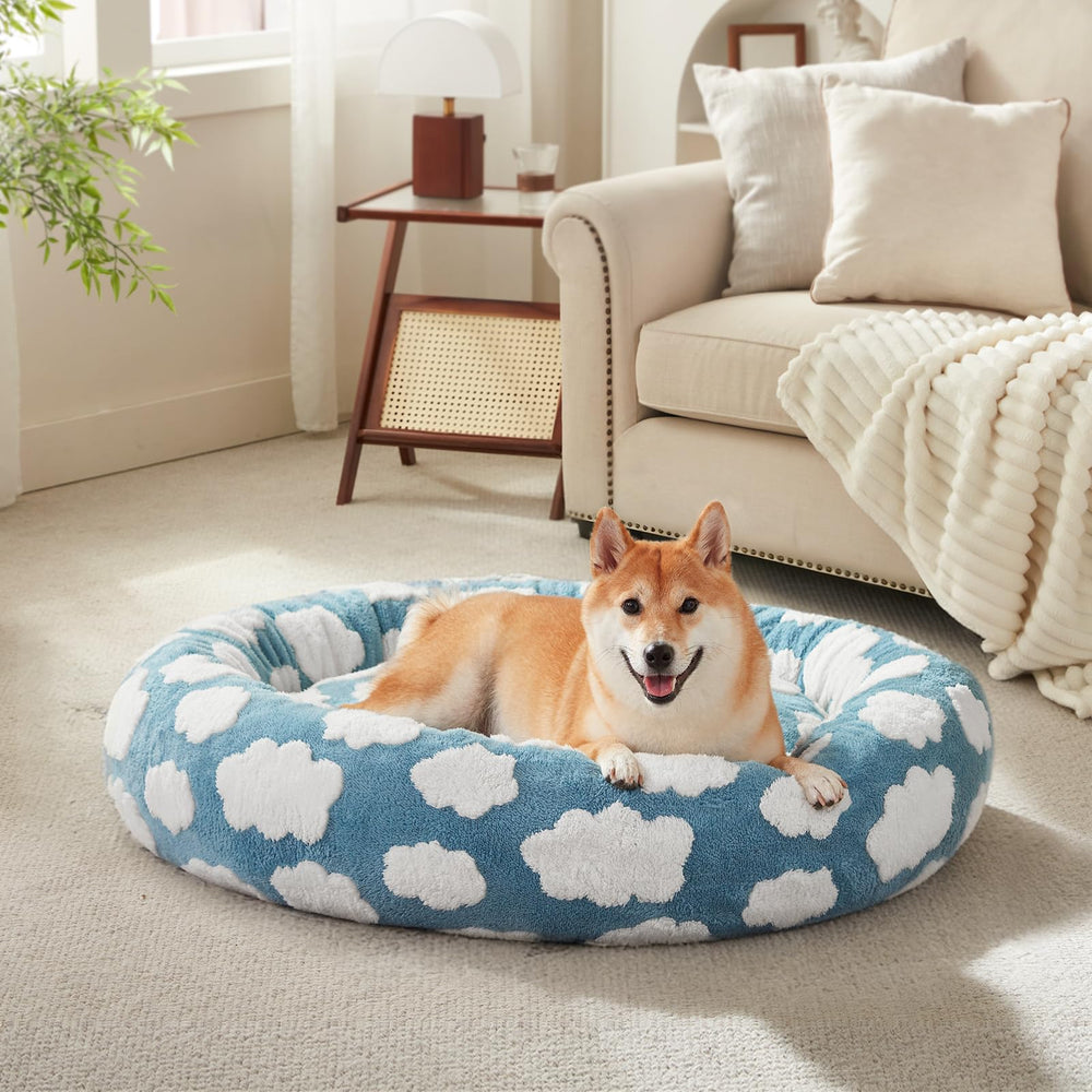 JOEJOY Donut Dog Bed cloud-pattern design suits modern homes