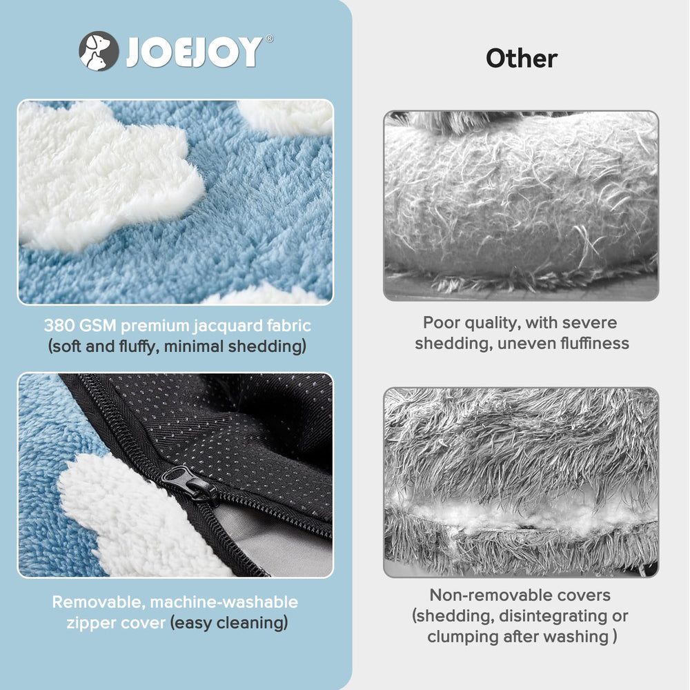 JOEJOY Donut Dog Bed rolled bolsters provide head support during lounging