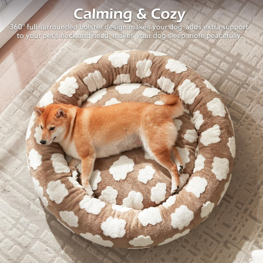 JOEJOY donut dog bed soft foam fill provides gentle support
