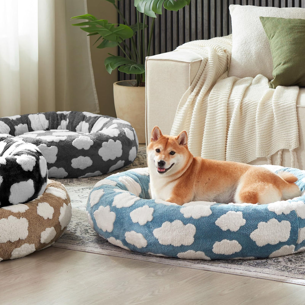 Joejoy donut large dog bed dimension chart to choose the correct size.