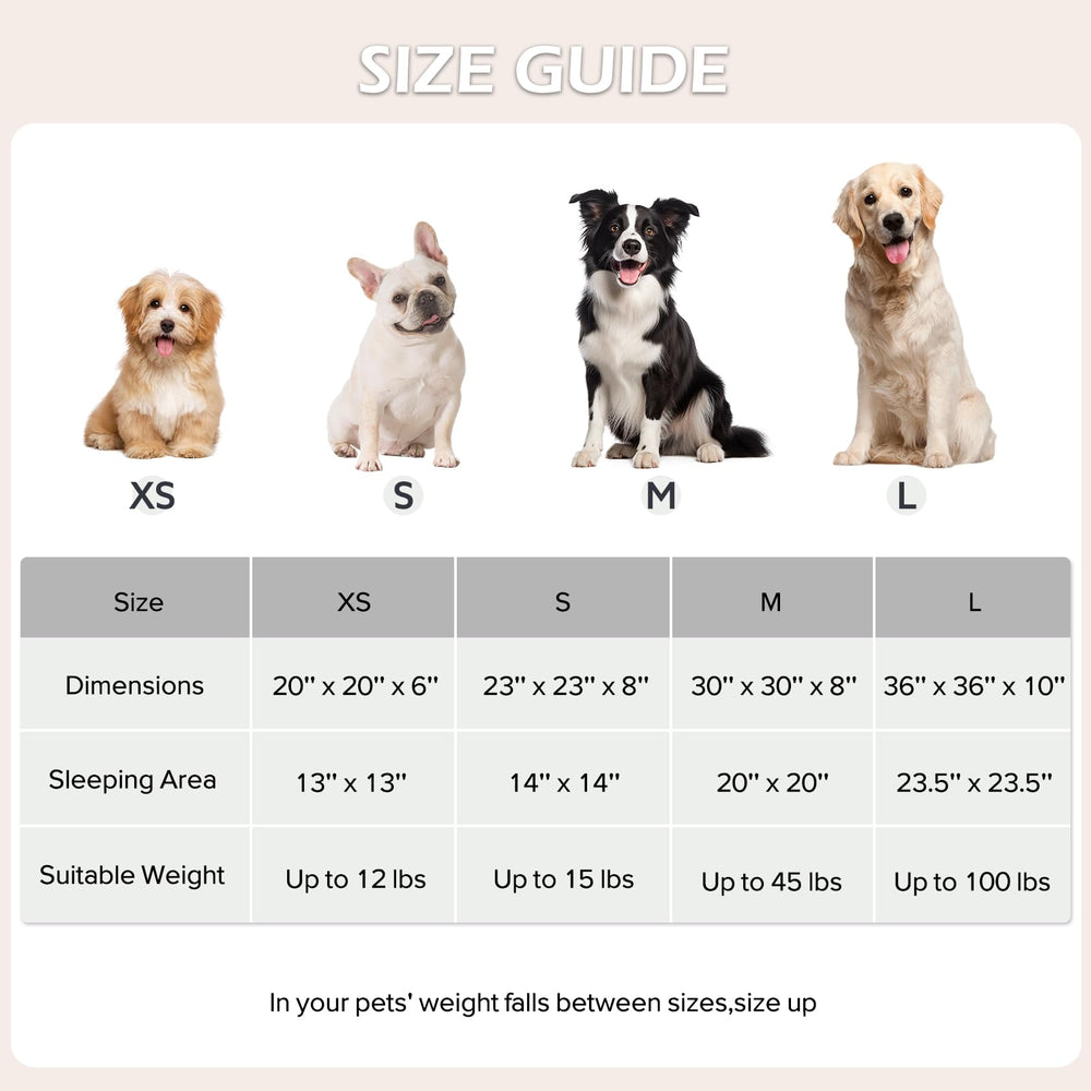 Joejoy donut large dog bed size guide helps pick the right fit.