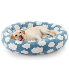 JOEJOY Donut Large Dog Bed top view shows round cozy lounging area for snuggles.