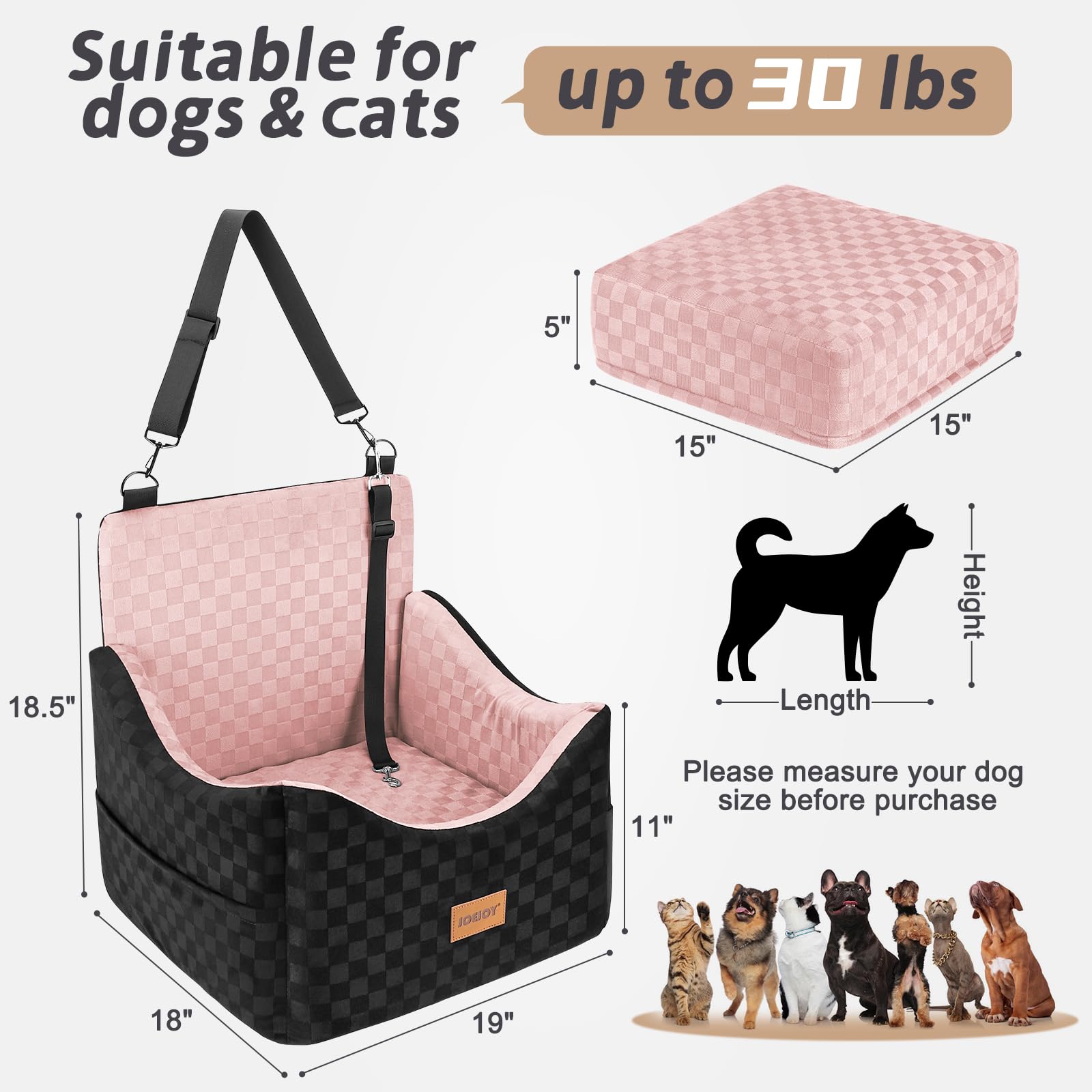 Joejoy fits small to medium dogs up to 35 pounds.