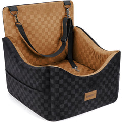 JOEJOY elevated dog car seat front view for better outdoor visibility and comfort