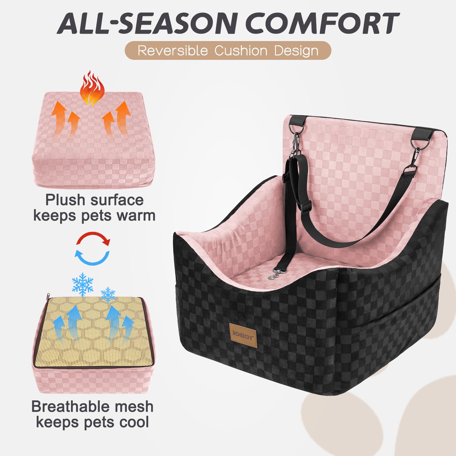 Joejoy memory foam seat cushions provide cozy, smooth rides.