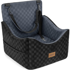 JOEJOY elevated dog car seat front view showing height and posture support
