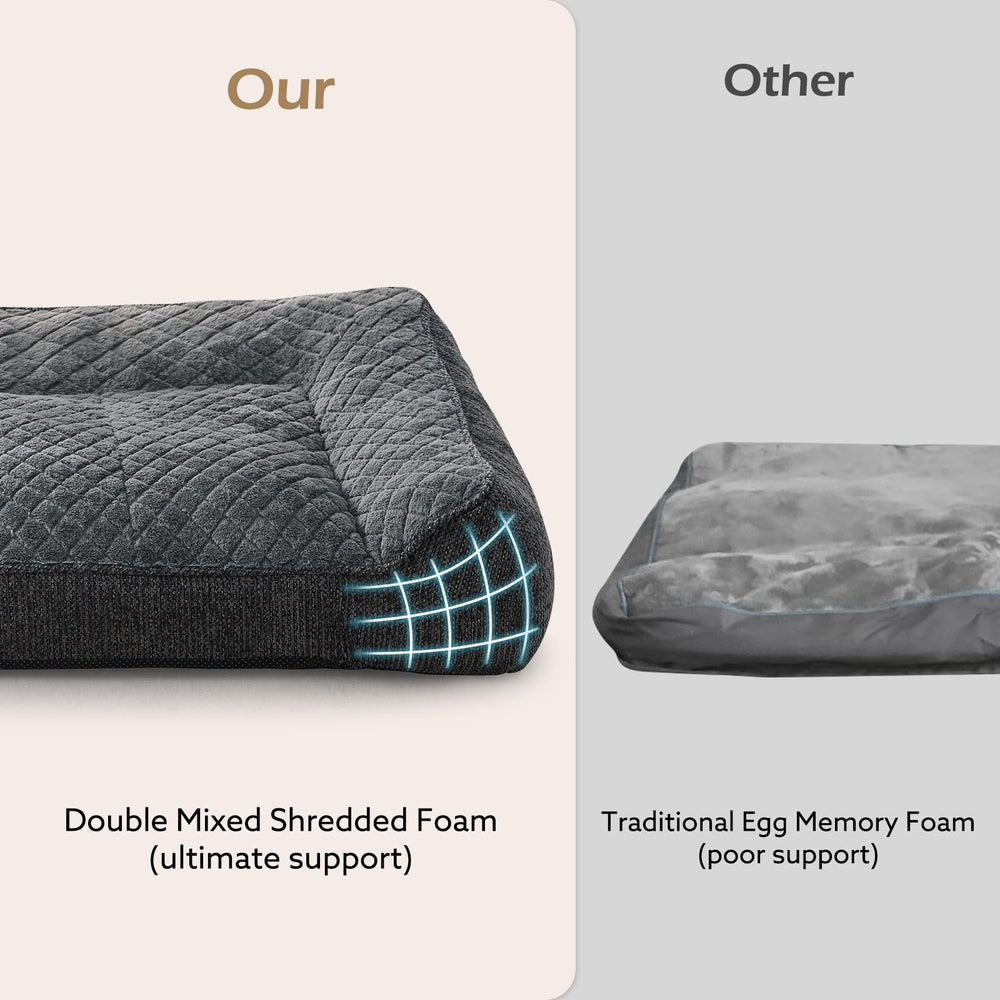 JOEJOY grey bed with bolster sides complements home décor