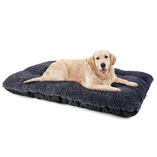 JOEJOY large dog bed crate pad in grey for crates and travel