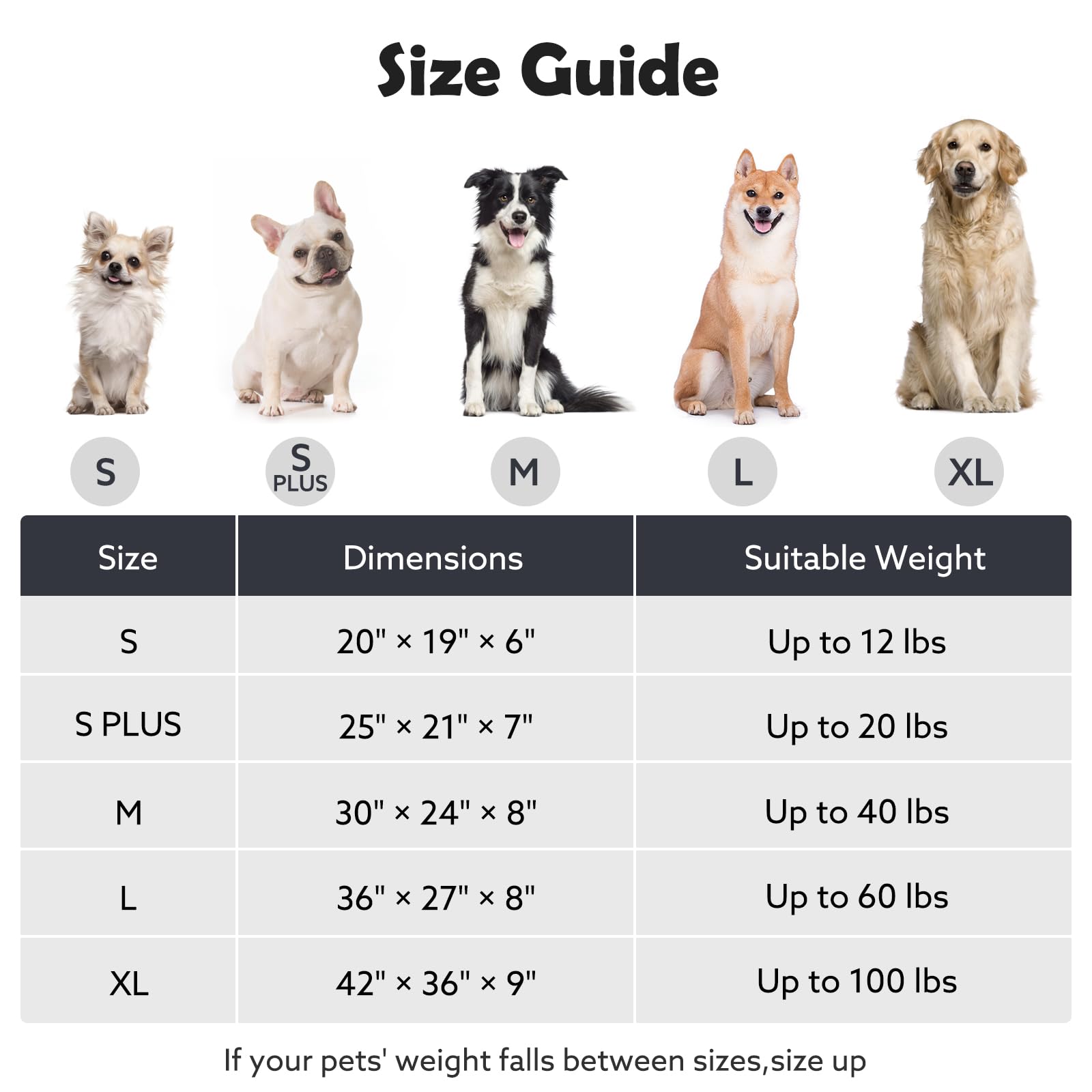 JOEJOY leopard dog bed dimensions 36x27x8 show the right size option
