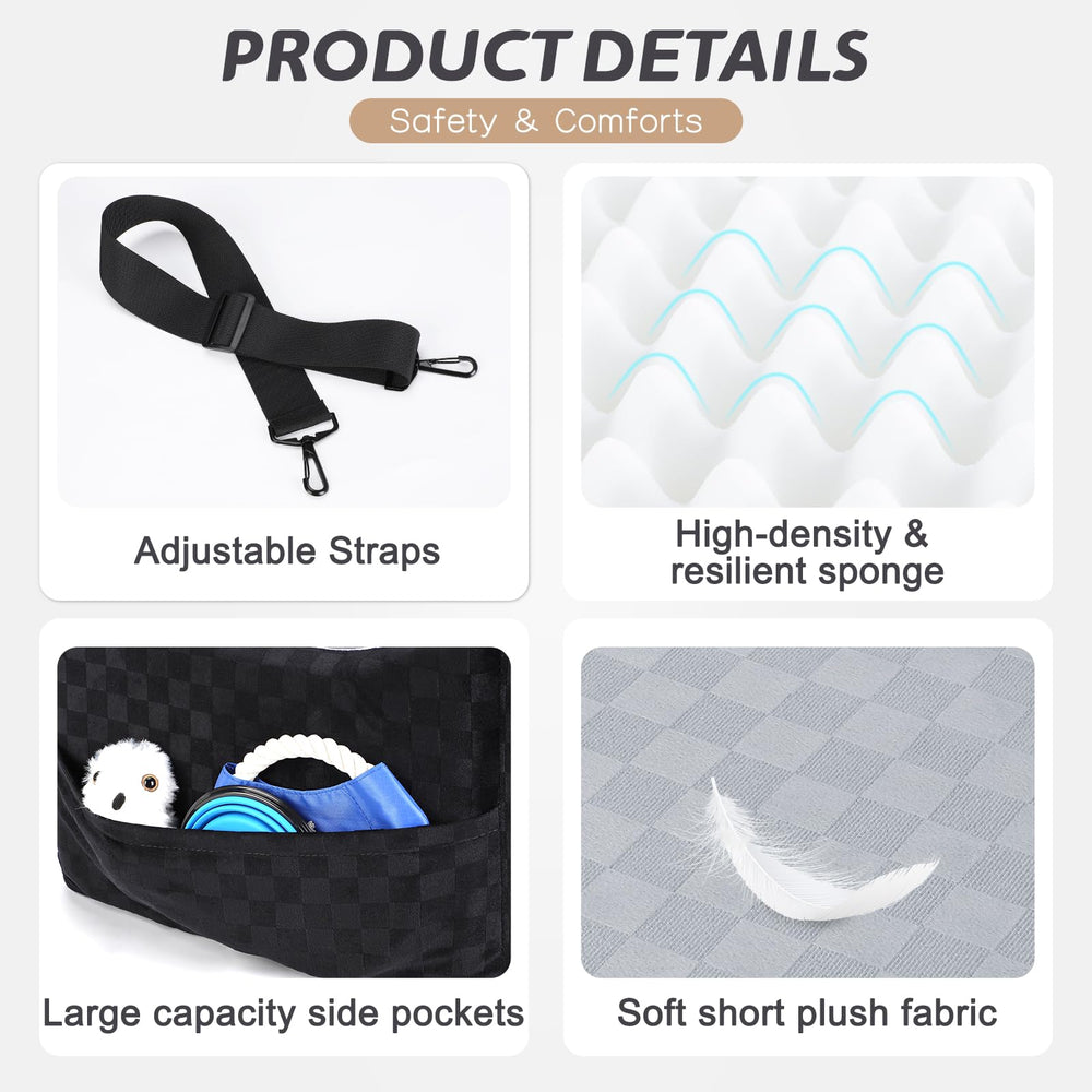 JOEJOY non-slip bottom and headrest strap keep seat stable on car floors