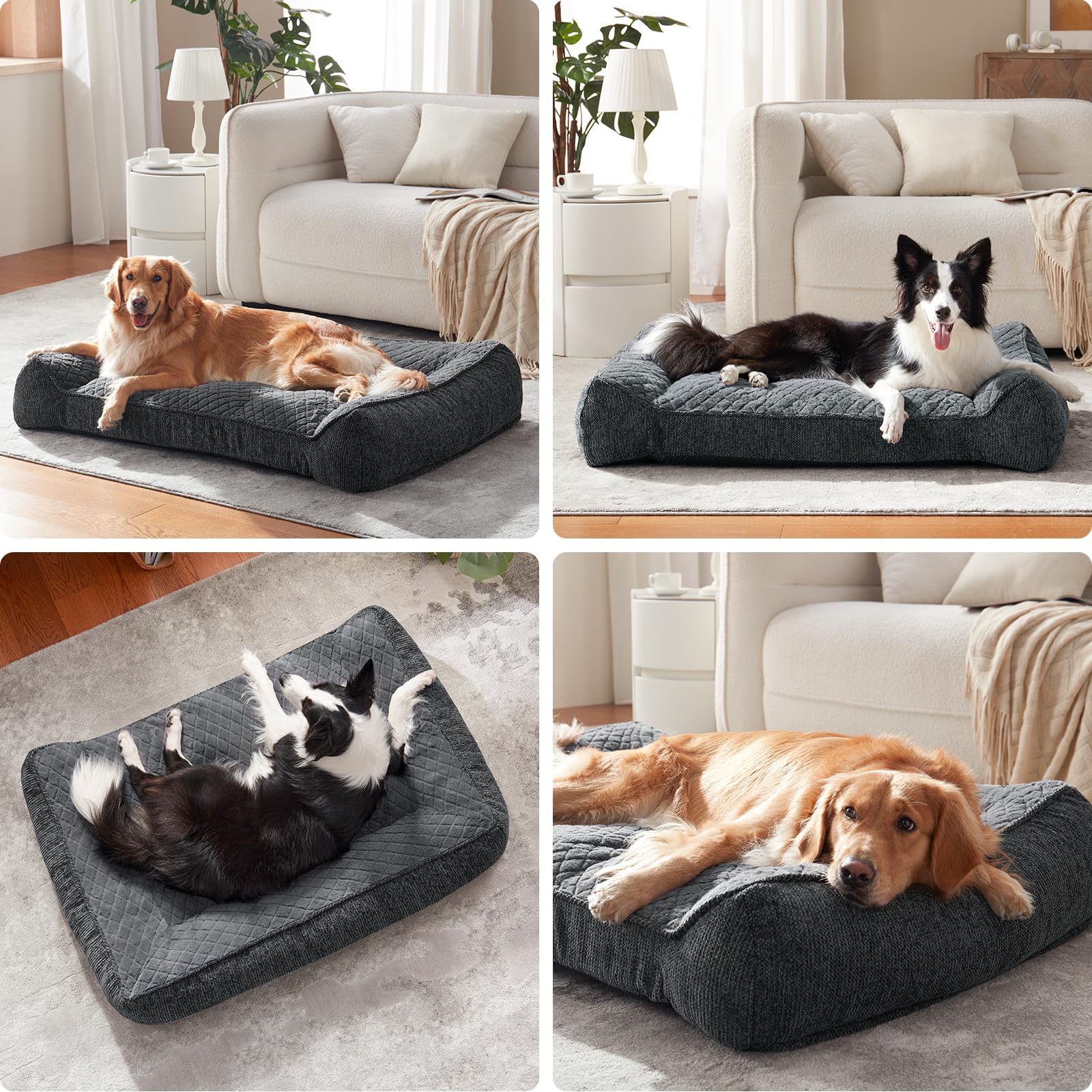 JOEJOY Orthopedic Bed quilted pattern, stylish design for home decor.