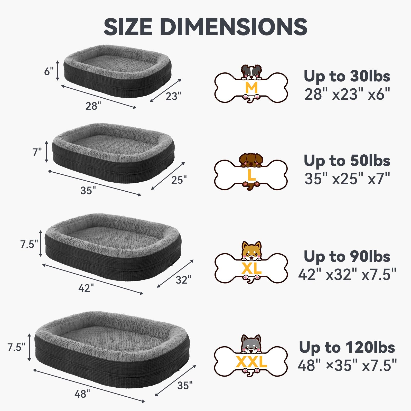 JOEJOY bed XL non-slip bottom helps keep it in place