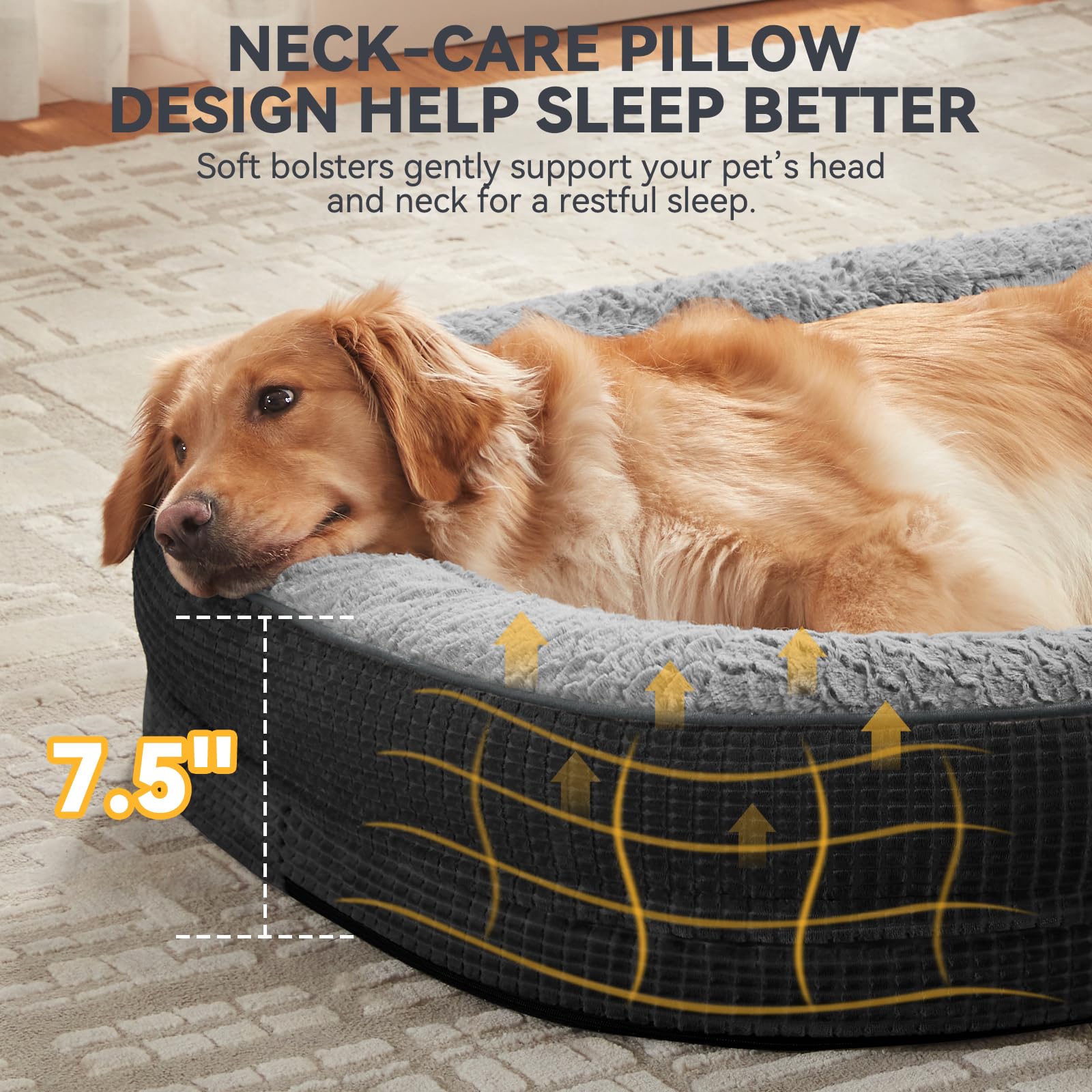 JOEJOY bed XL waterproof lining protects foam from spills and accidents