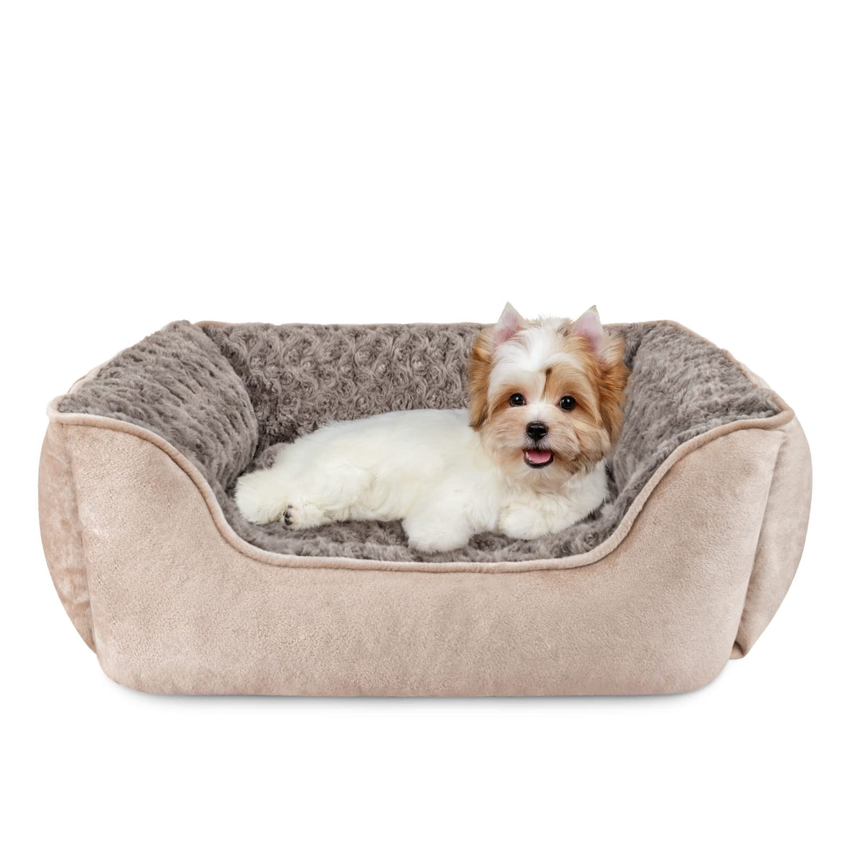 JOEJOY Rectangle Dog Bed beige: soft comfort for lounging and warmth