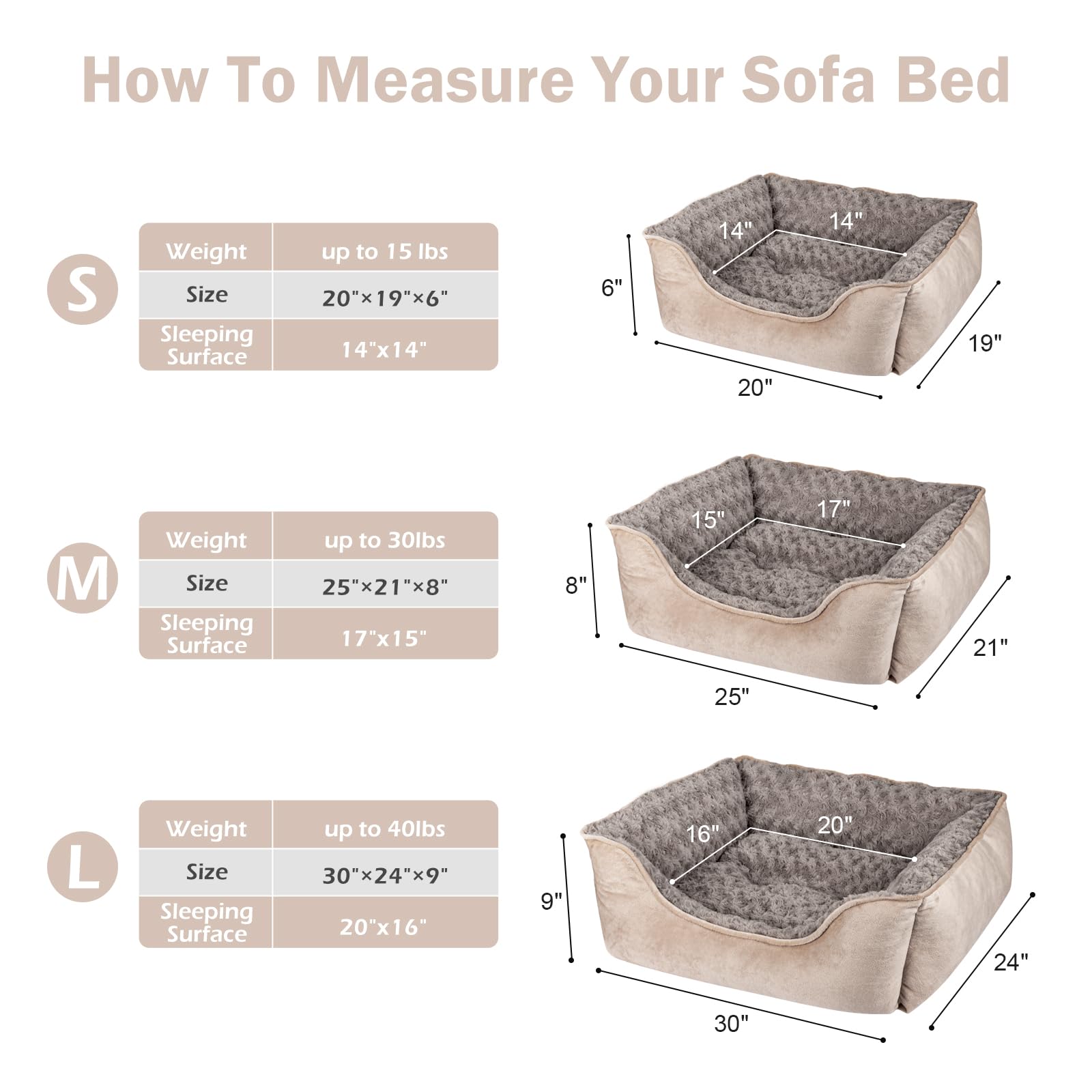 JOEJOY Rectangle Dog Bed cozy suede lining invites naps and warmth