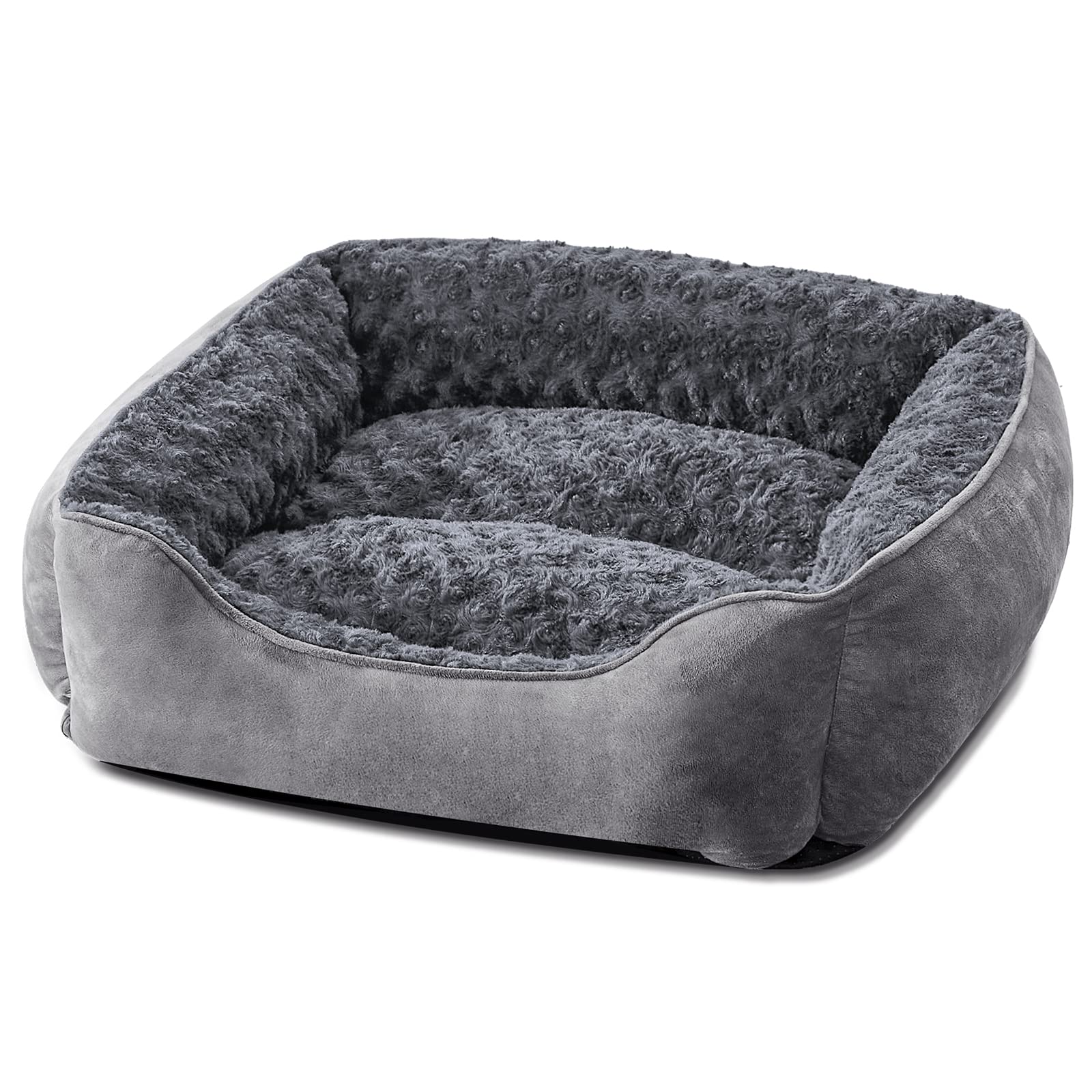 JOEJOY rectangle dog bed front view showing anti-slip stability on floors.