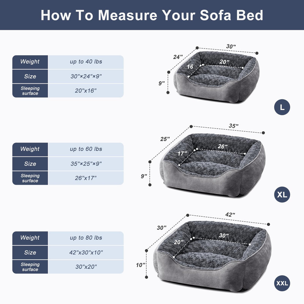 JOEJOY Rectangle Dog Bed inside crate for versatile placement
