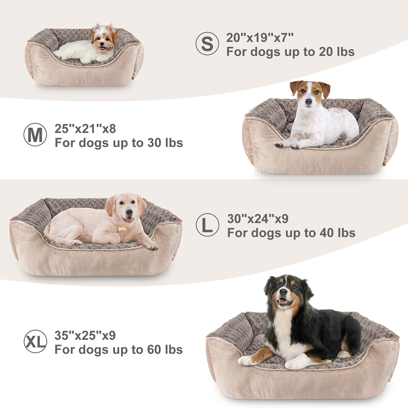 JOEJOY rectangle dog bed machine washable for easy cleaning.