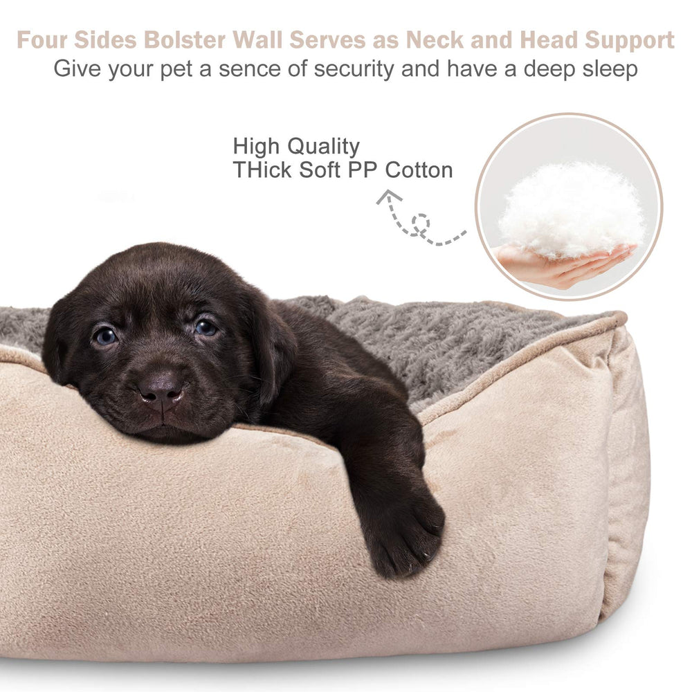 JOEJOY Rectangle Dog Bed non-slip bottom keeps bed stable on tile or wood floors