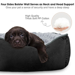 JOEJOY rectangle dog bed showing pillow-like structure for relaxed lounging.