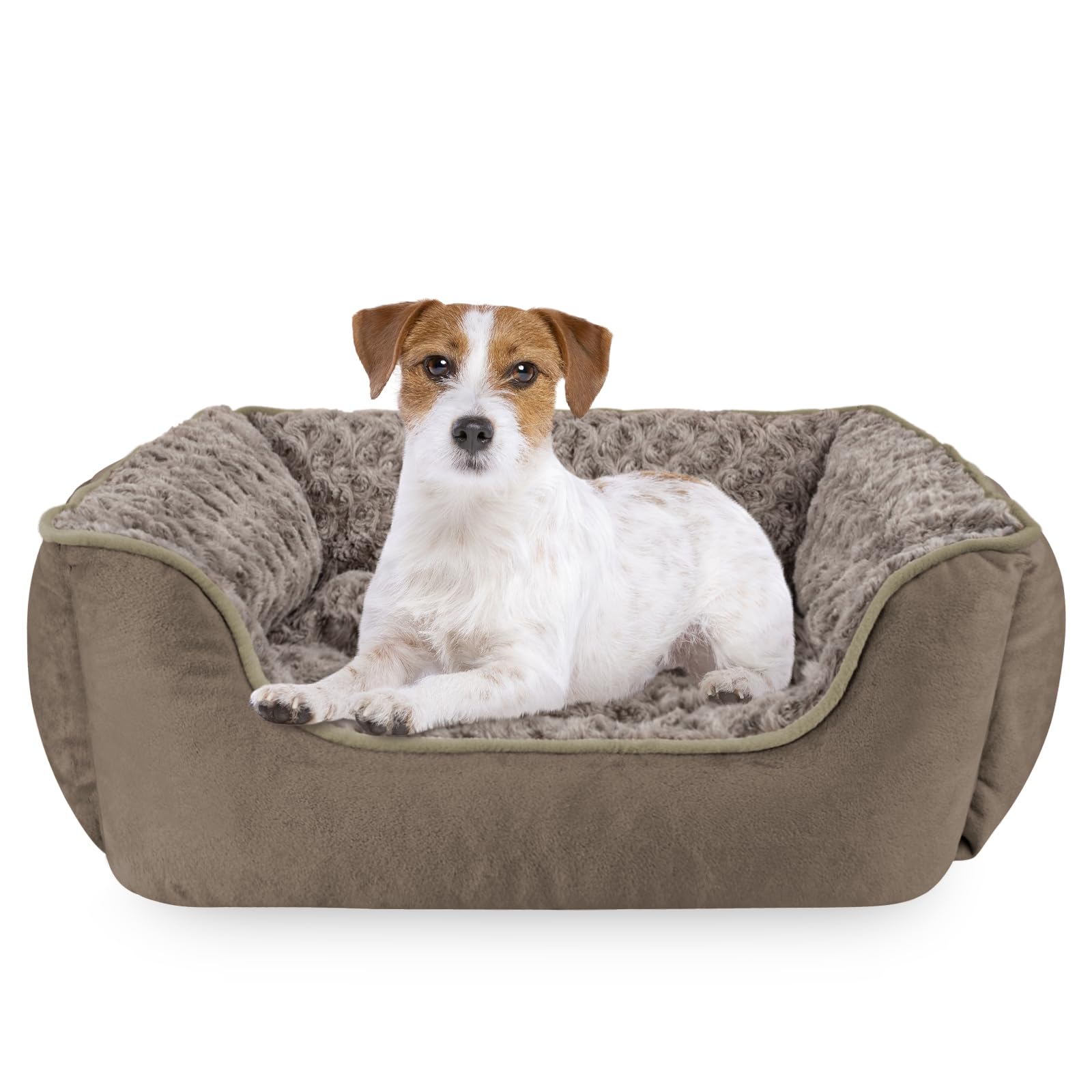 JOEJOY rectangle dog bed with soft faux fur for cozy warmth