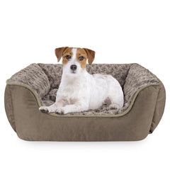 JOEJOY rectangle dog bed with soft faux fur for cozy warmth