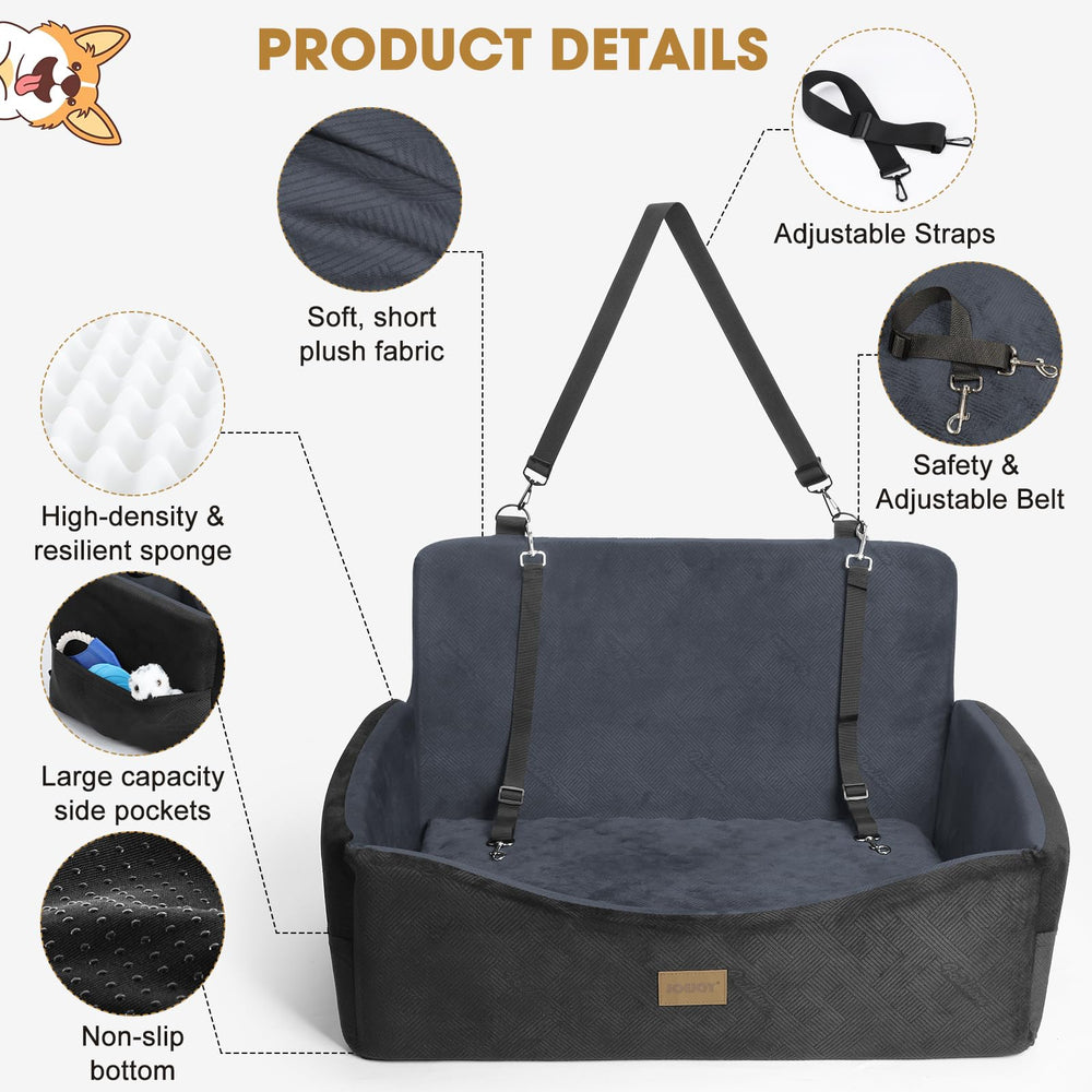 JOEJOY built in safety belts keep your dog's harness secure on trips.