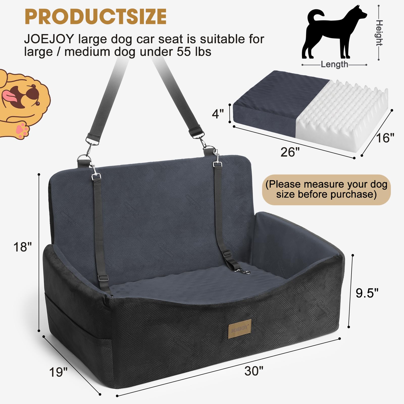 JOEJOY roomy storage pockets keep snacks and leashes within reach.