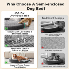 JOEJOY XL bed with bolsters and open front design for secure access.