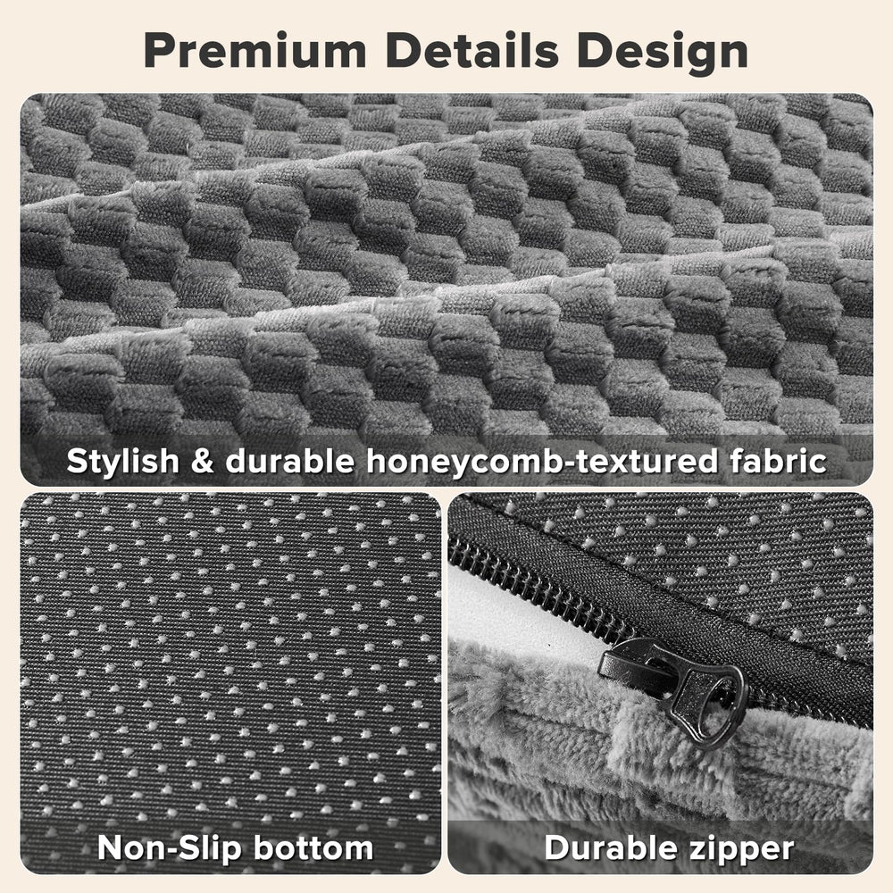 JOEJOY XL honeycomb velvet cover offers soft texture and breathable airflow.