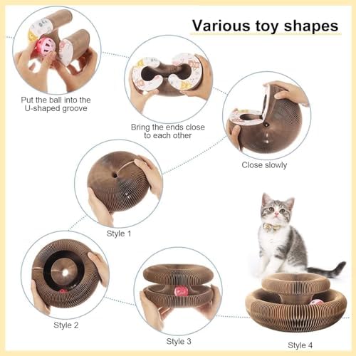 Jogcoys Kitty Curls interactive-toy helps deter furniture scratching when you're away.