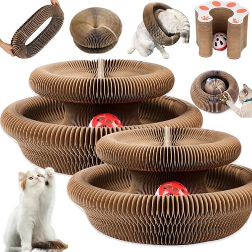 Jogcoys Kitty Curls track-ball toy engages cats with movement and scratching.