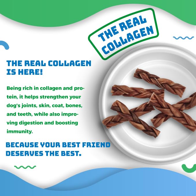 Close-up of John Bully collagen braided texture highlights digestible, protein-rich chew.