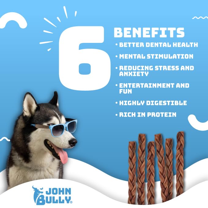 John Bully collagen for dogs premium-grade chews appealing to active dogs.