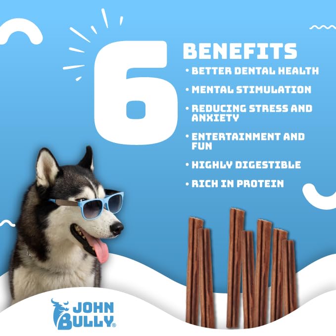 Gluten-free John Bully collagen stick suitable for gluten-sensitive dogs.